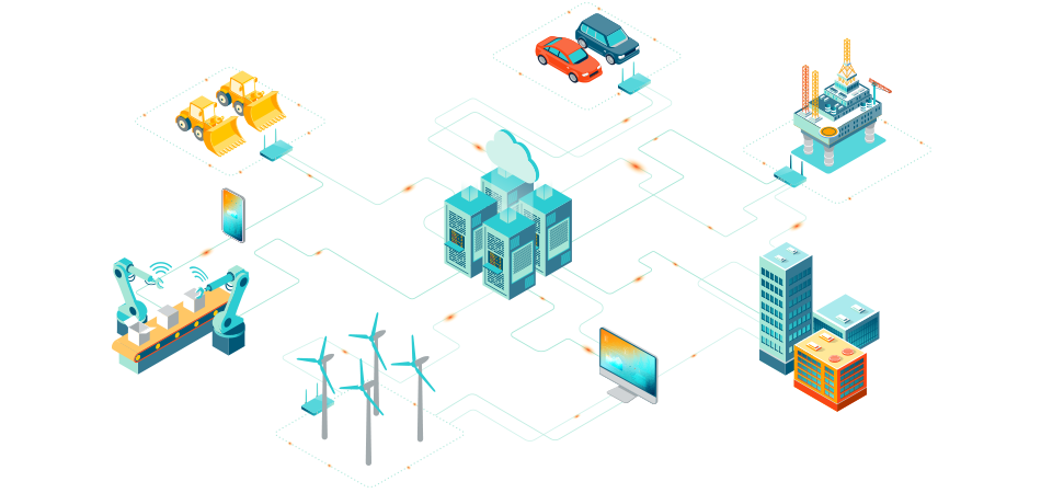 Die Infografik „Digitaler Zwilling“ stellt eine Integrationsplattform für den digitalen Zwilling dar, die alle Betriebsmittel miteinander verbindet: Erkenntnisse des maschinellen Lernens in Verbindung mit physikalischen Simulationen helfen Ihnen, versteckte Leistungsmängel zu finden und zu beheben.